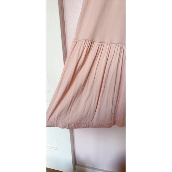 Uniqlo Blush Pink Shift Dress Size Small Bottom pleats Sweatshirt Style Layering - Picture 6 of 9